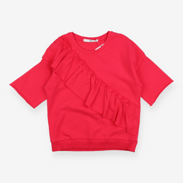 Jersey t-shirt frill sleeve and front frill detail