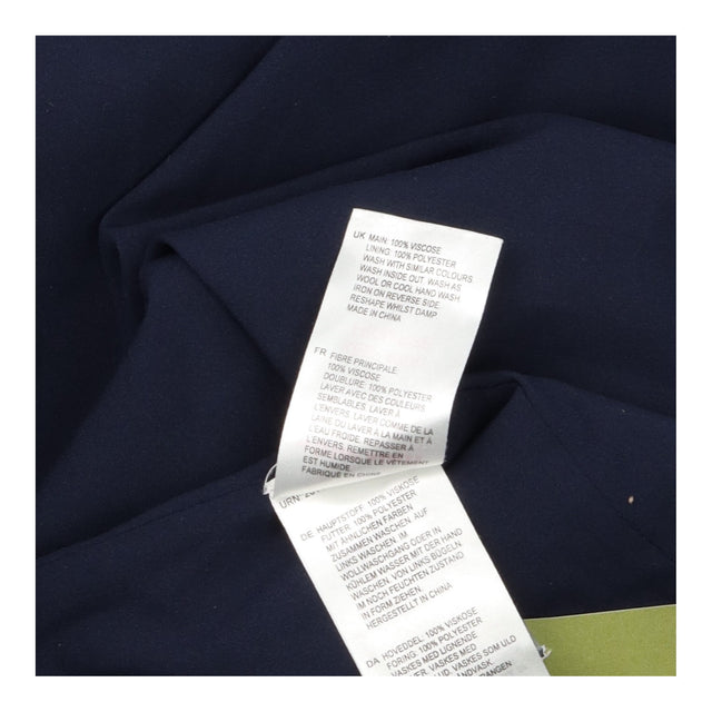 Navy Blue Rust Red Geometric Print Border Hem Midi