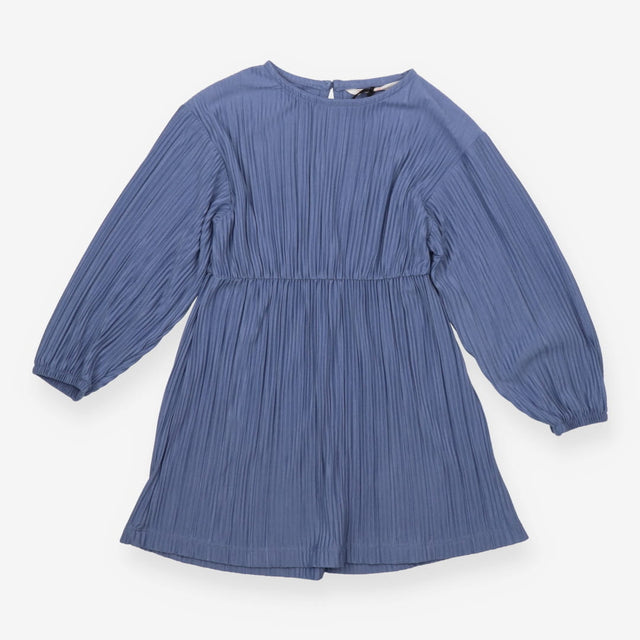 Dress blue pleated LS
