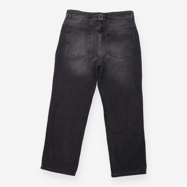 Straight Leg Jeans Washed Black Charcoal Denim