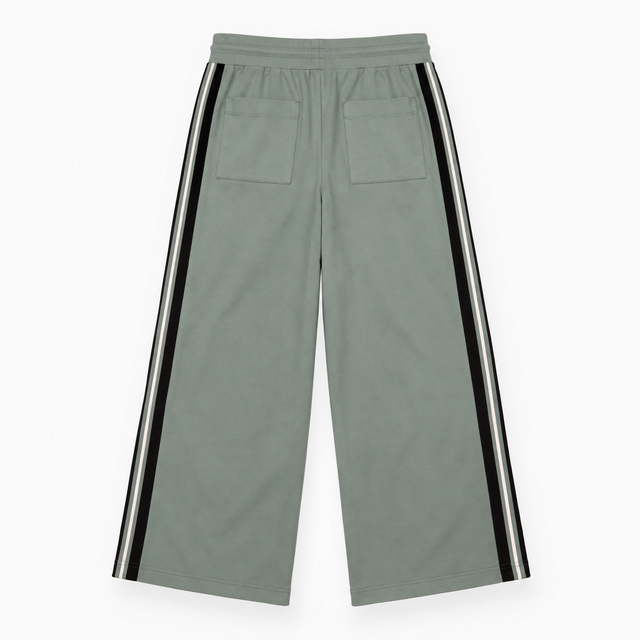 Wide Leg Trousers in Grey with Contrasting Side St