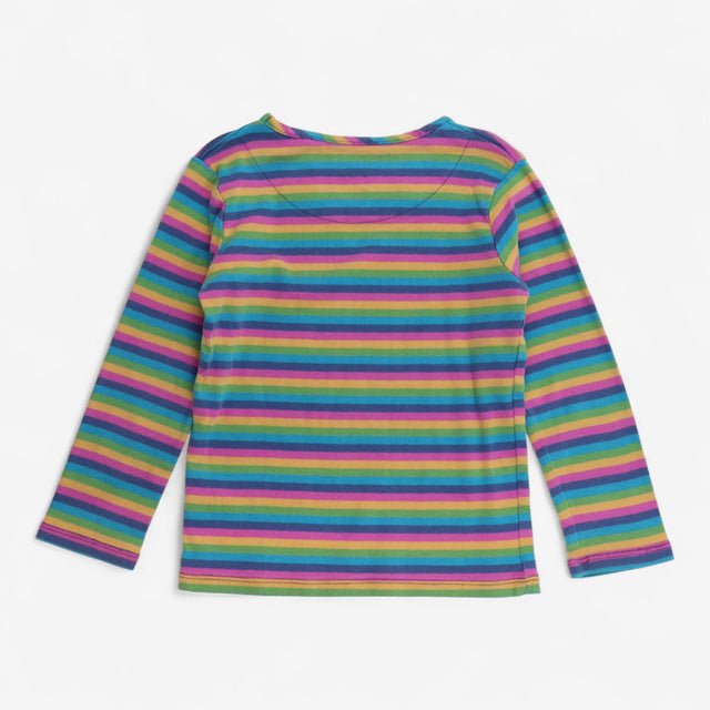 Tee Long Sleeve Pink Rainbow Stripe
