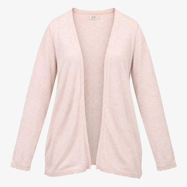 Cardigan Soft Ivory Open Front Long Sleeve Lightwe