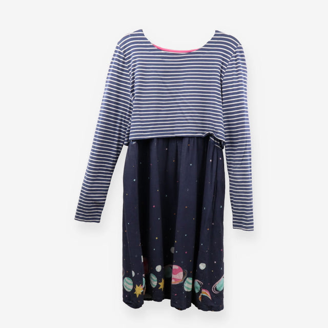 Frugi Bloom Maternity Dress Navy Stripe Space Prin