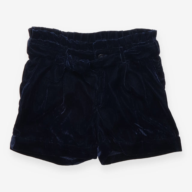 Navy velour shorts tie waist
