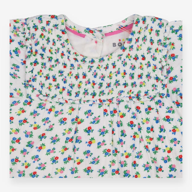 Dress short sleeved white floral and bloomer