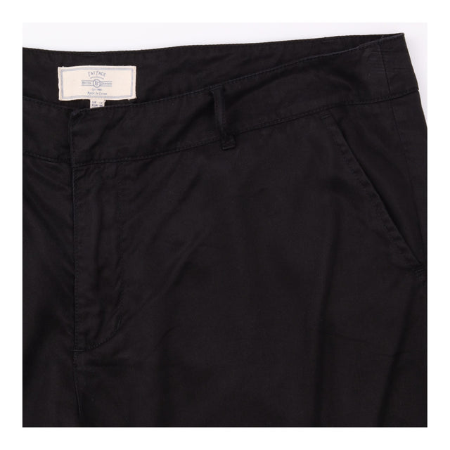 Trousers Black Tapered Leg Casual Twill