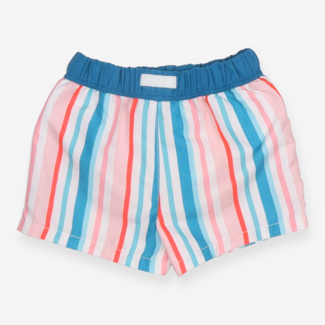 Swim shorts blue orange stripes
