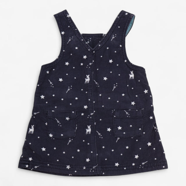 Pinafore Dress Grey with Stars and Striped Bodysui