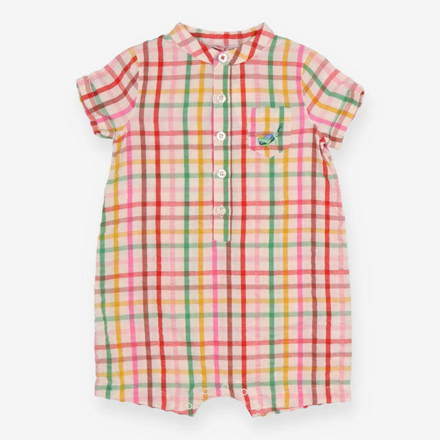 Rainbow Plaid Romper