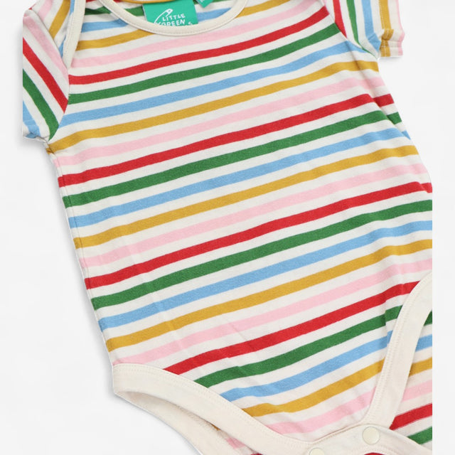 Bodysuit Short Sleeve Cream Multistriped
