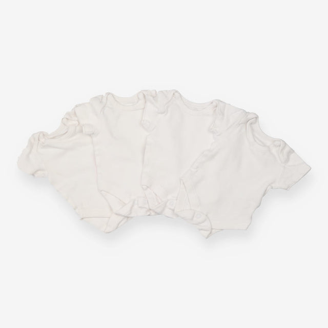 Bodysuits Short Sleeves White Plain 4-Pack