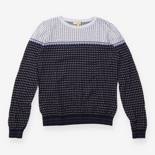 Navy & Grey Geometric Pattern Jumper
