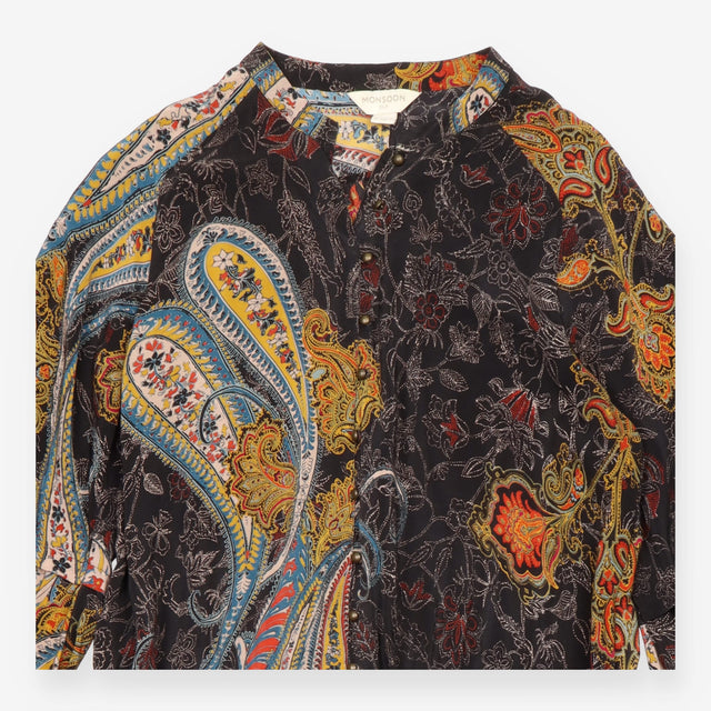 Dress 100% Silk Paisley Print Multicolour