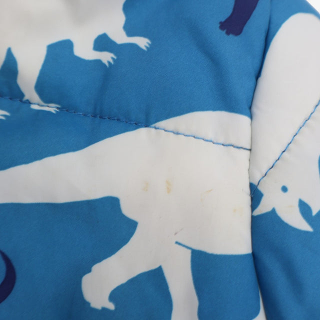 Pramsuit Blue White and navy Dinosaur Print