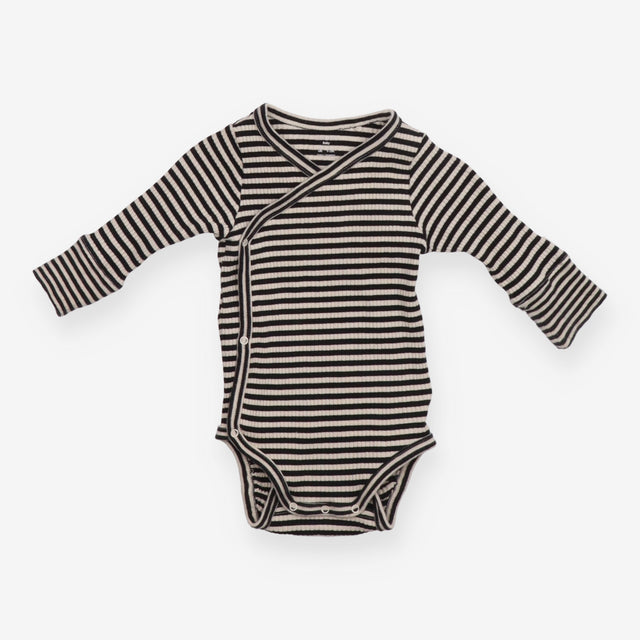 Wrap Over Bodysuit Stipe Black