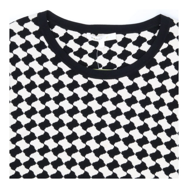 Paule Ka Black & White Geometric Knit Sweater Luxu