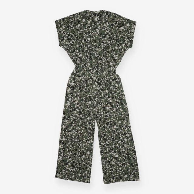 Floral Jumpsuit Khaki Grey Black Drawstring Pocket