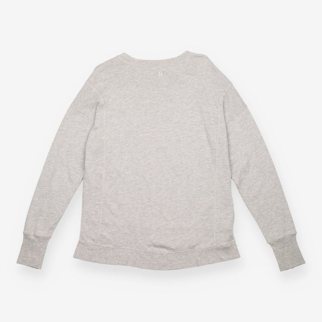 Grey Marl Cotton Modal Long Sleeve Crew Neck
