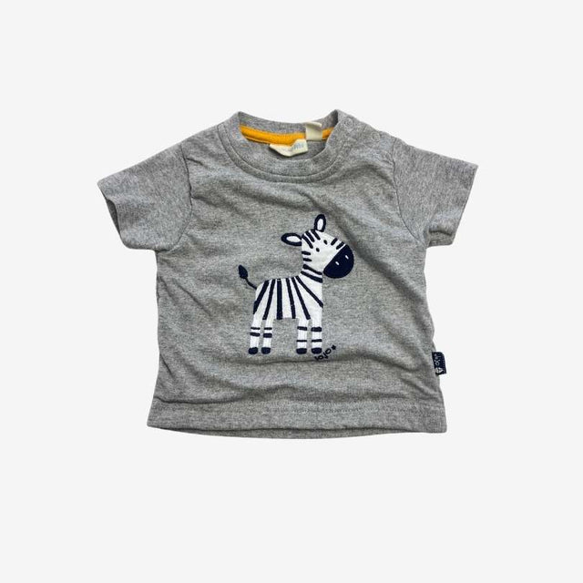 Grey Zebra applique short sleeve