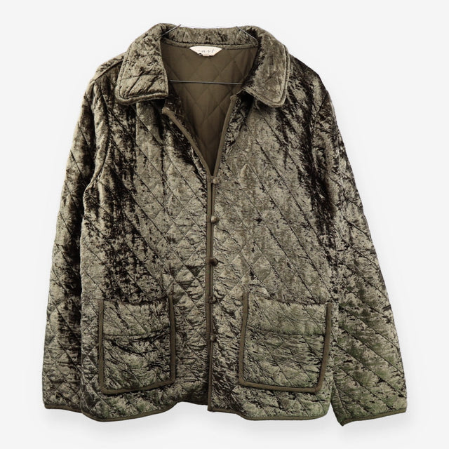 Crushed Velvet Quilted Jacket Bronze Brown