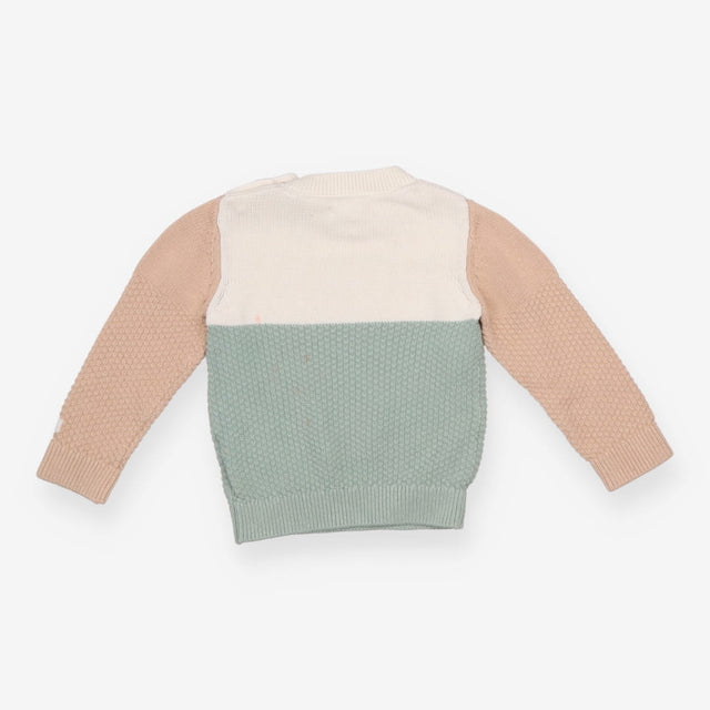 Sweater knit waffle cream brown green