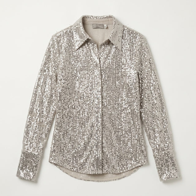 Shirt Gold Sequin Long Sleeve
