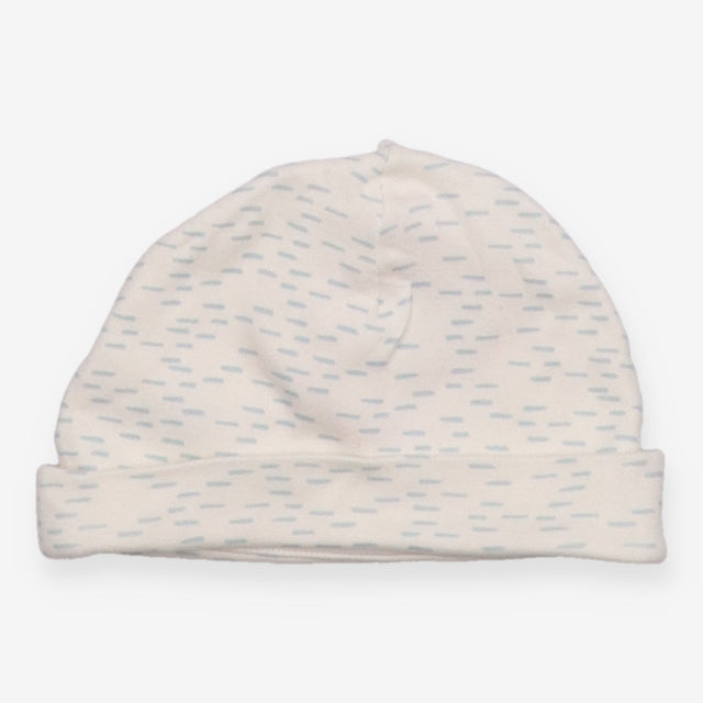 Baby hat white white blue small line