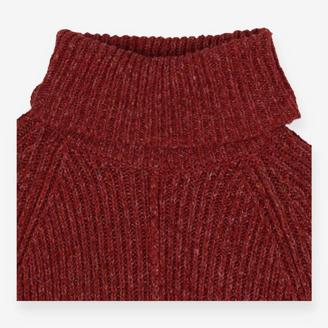 Chunky Chenille Roll Neck Jumper Rust