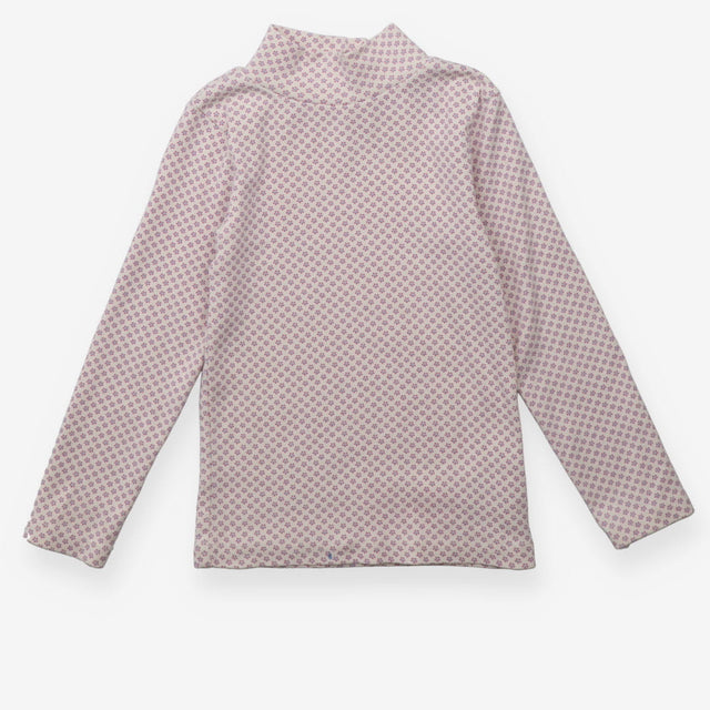 T-Shirt Turtle Neck Purple Ditsy