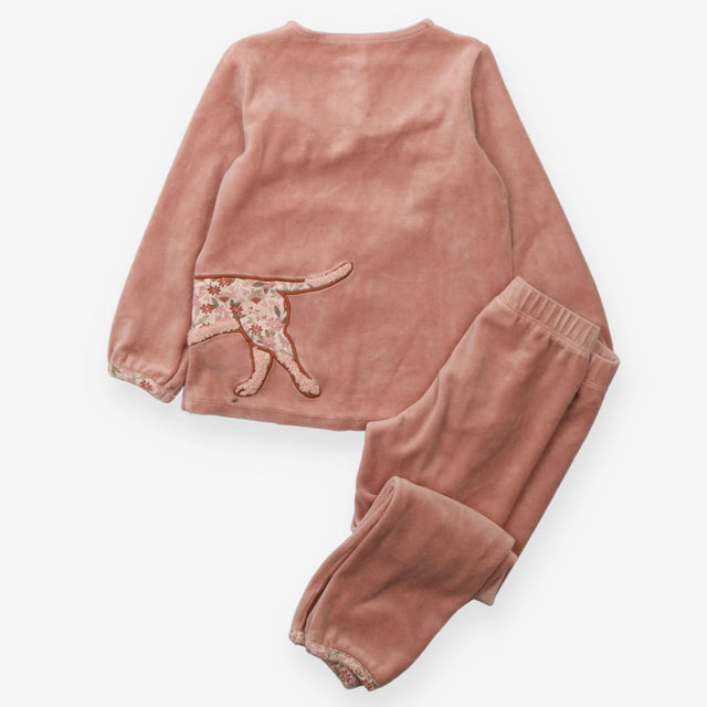 Sweater and Leggings Velour Pink Dog in Beret