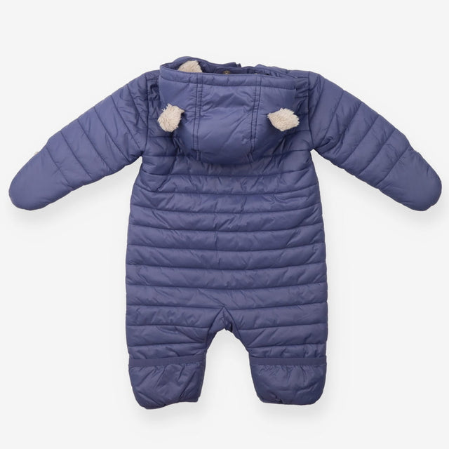 Blue pramsuit with grey paws and ears