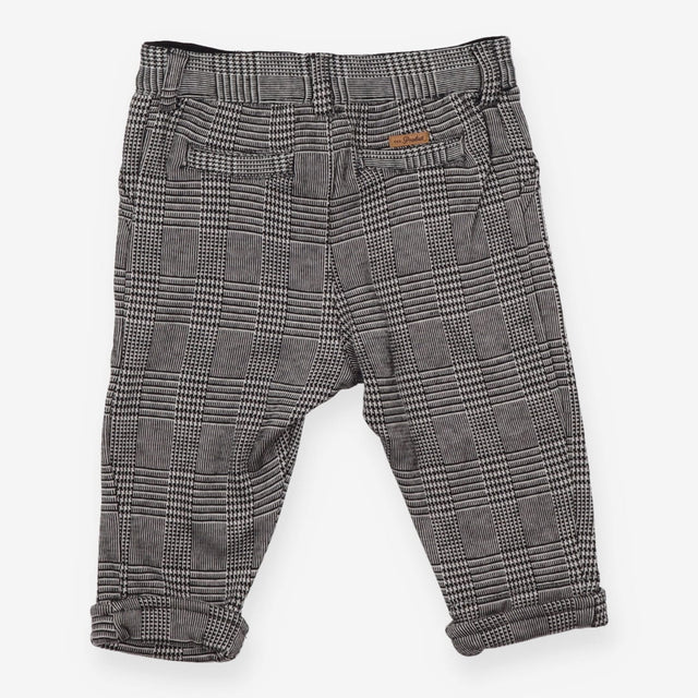 Trousers Pull On Black Patterened
