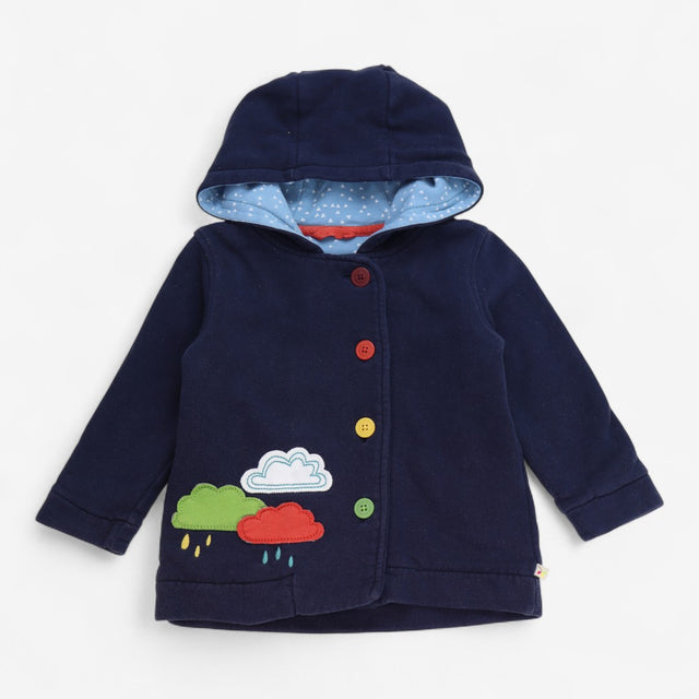 Hoody jacket navy Jersey rainclouds