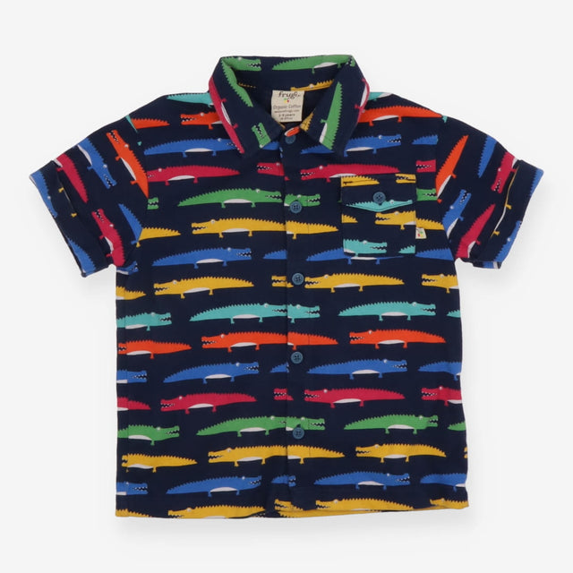 Shirt Navy with Multicoloured Crocodiles