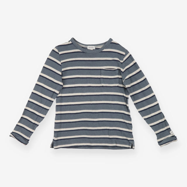 T-Shirt Long Sleeve Grey Striped with Pocket