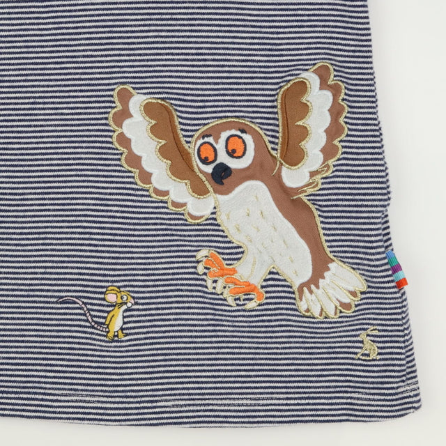 Dress Long Sleeved Navy Stripe Mouse and Owl