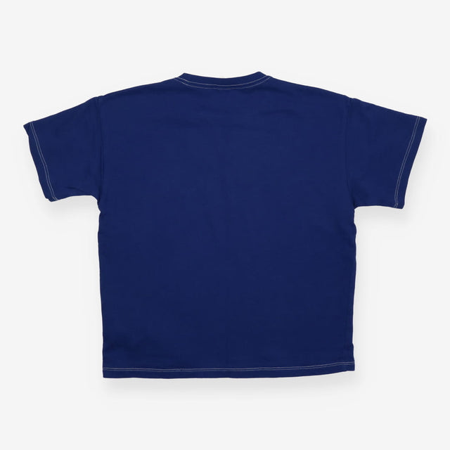 T-shirt blue with white stitching