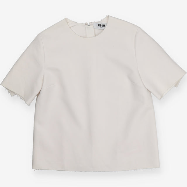 MSGM Off White Ruffle Sleeve Blouse