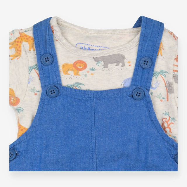 Shortie dungaree blue and bodysuit short sleeve sa