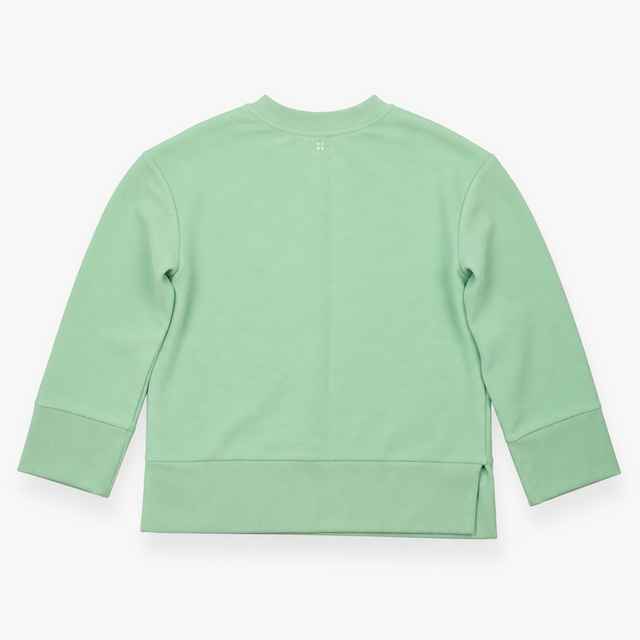 Mint Green Ribbed Long Sleeve Sweatshirt