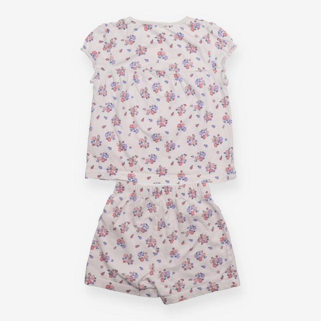 Outfit T-shirt and shorts floral white