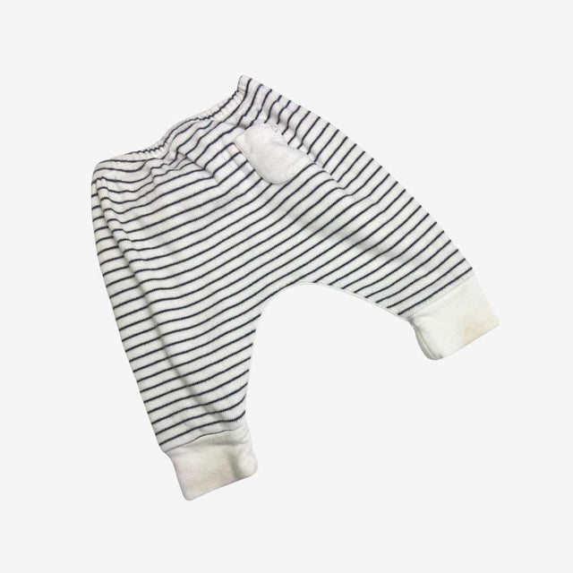 White with grey stripe baby joggers