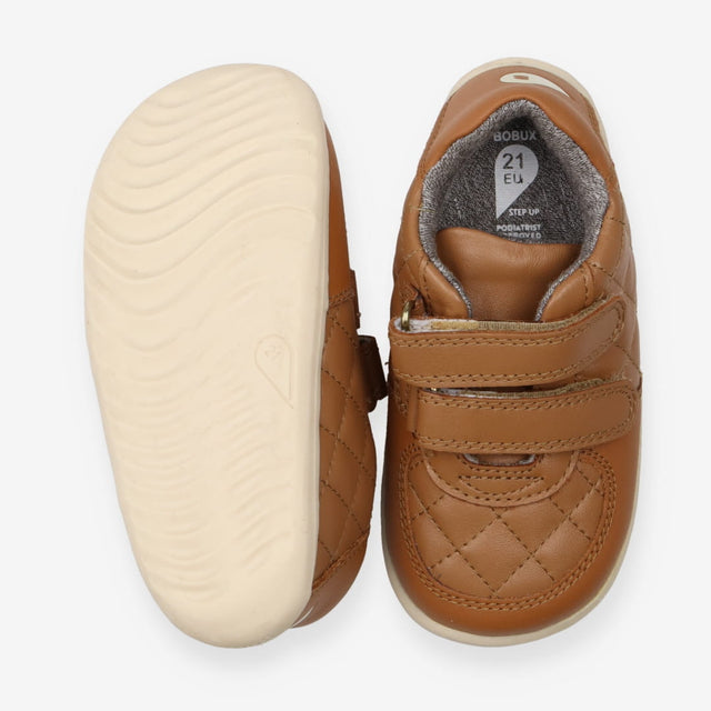 Shoe brown velcro white sole