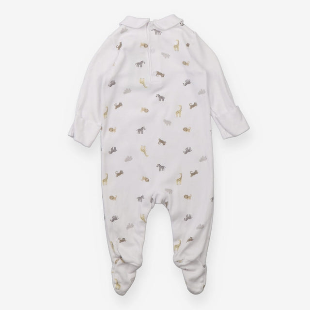White collared animal sleepsuit
