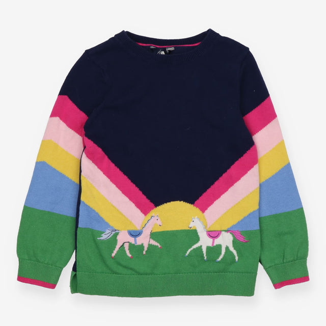 Sweater knit navy horses