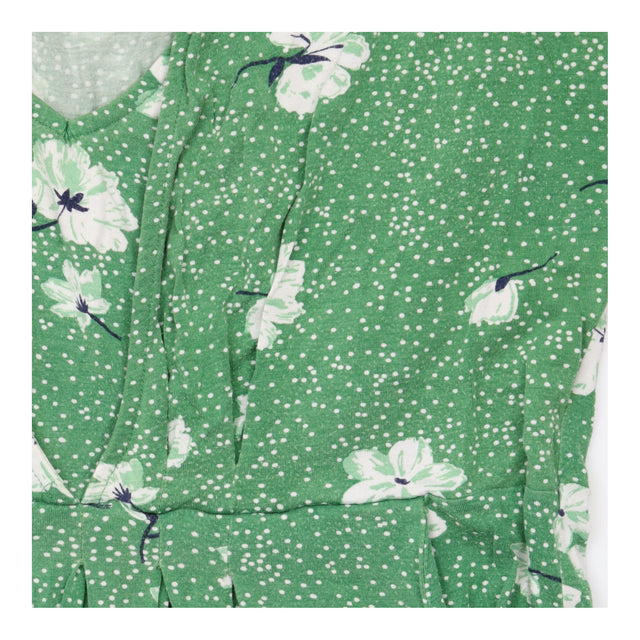 Green Floral Maternity Nursing Midi Dress with Poc