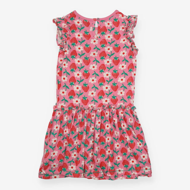 Dress Sleeveless Pink Strawberries and Flowers