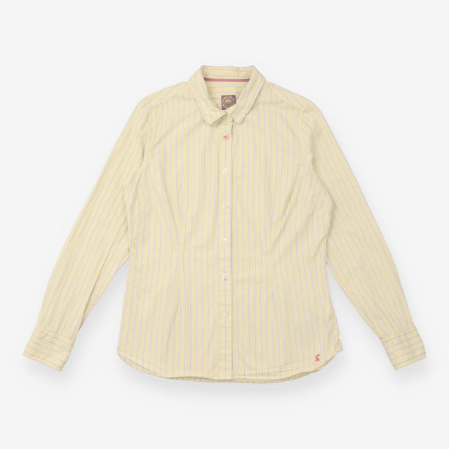 Joules Yellow Blue Striped Cotton Shirt Contrast B