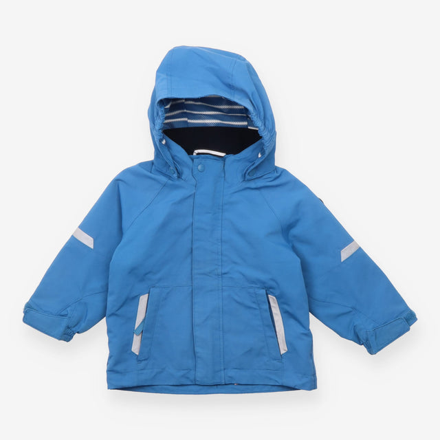 Coat Waterproof Blue with Stripe Lining